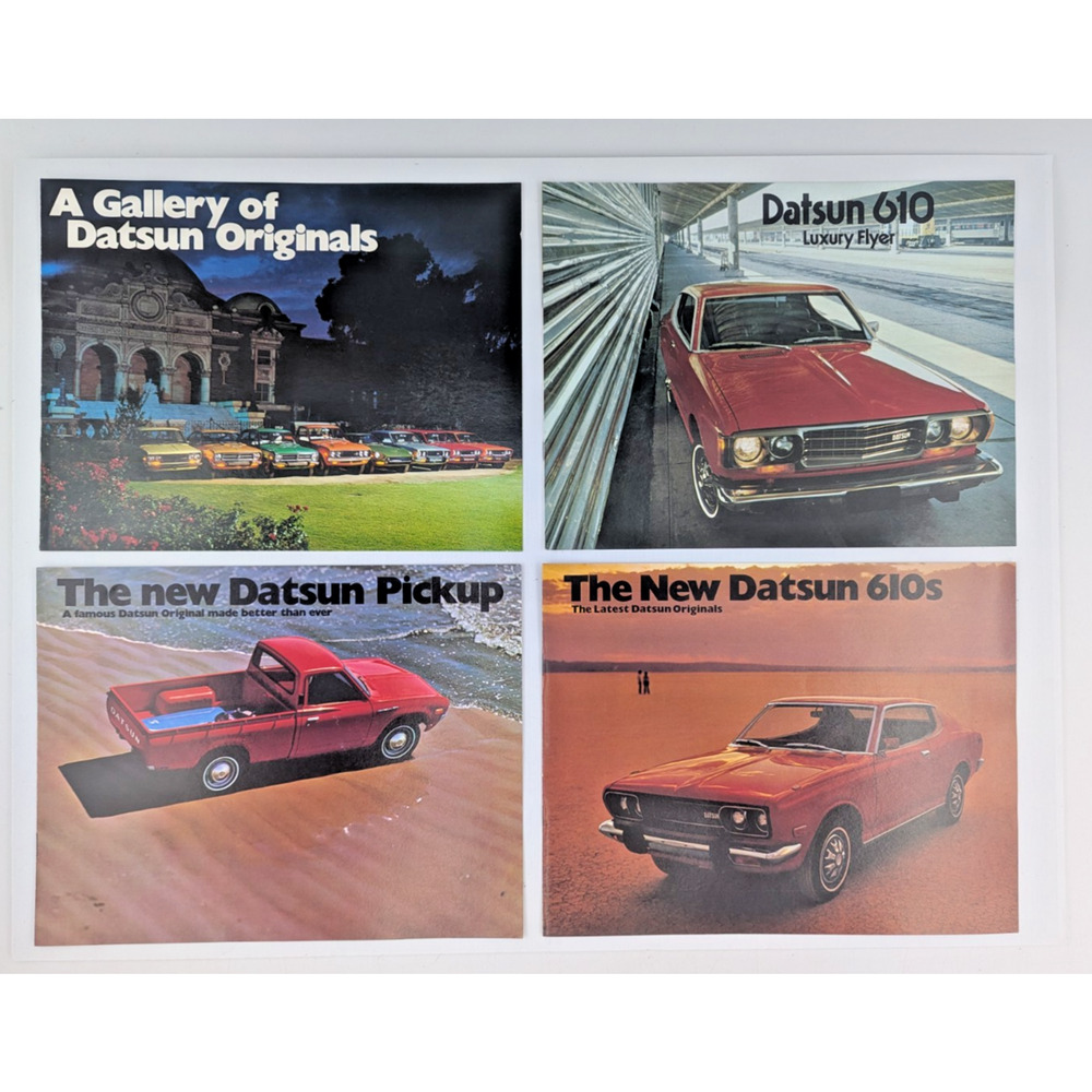 Vintage Original Datsun Sales Brochure Ephemera Advertising Lot of 4
